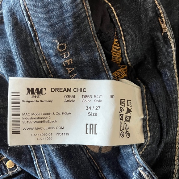 Dream Jeans by MAC | Cropped Skinny Dark Blue Denim | Sz 4 - Picture 5 of 5